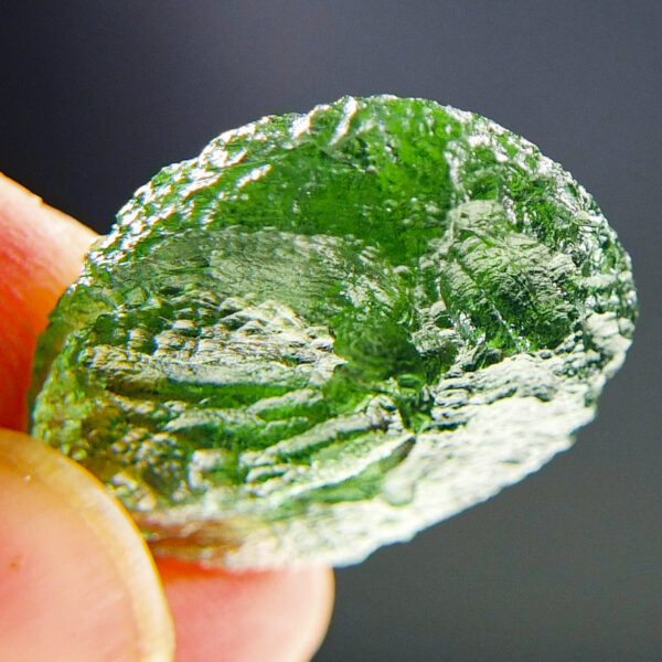 Vibrant green Glossy Moldavite with CERTIFICATE - quality A+