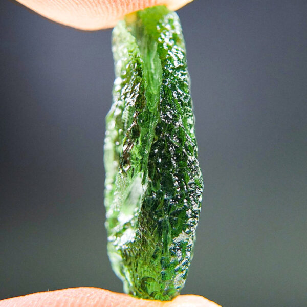 Vibrant green Glossy Moldavite with CERTIFICATE - quality A+