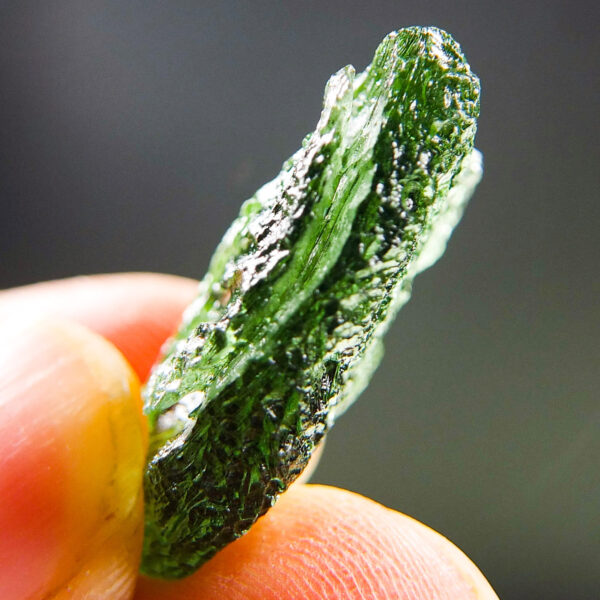 Vibrant green Glossy Moldavite with CERTIFICATE - quality A+