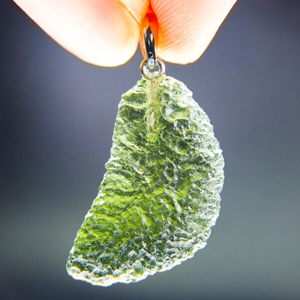 Moldavite pendant - Shaped like the Moon - Certified