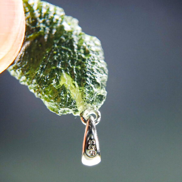 Moldavite pendant - Shaped like the Moon - Certified