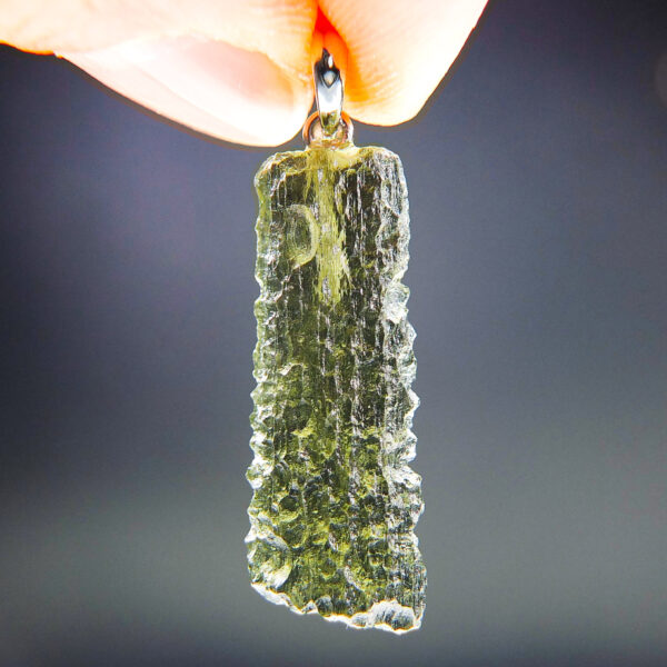 Moldavite pendant with CERTIFICATE - Stick shape