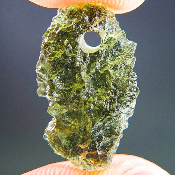 Moldavite Pendant - Drilled Moldavite - Certified - quality A+