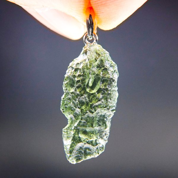 Vibrant green Certified Moldavite Pendant