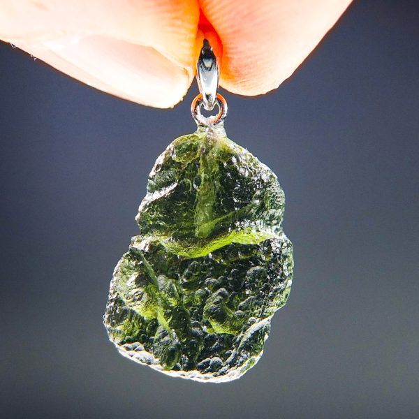 Certified Moldavite Pendant - quality A+