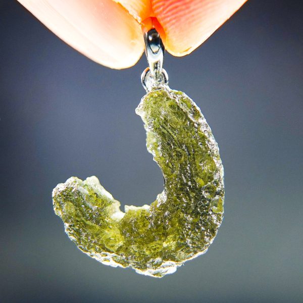 Moldavite Pendant - Uncommon natural shape - CERTIFIED