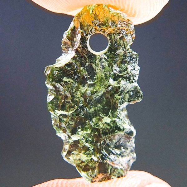 Moldavite Pendant - Drilled Moldavite - Certified - quality A+/++