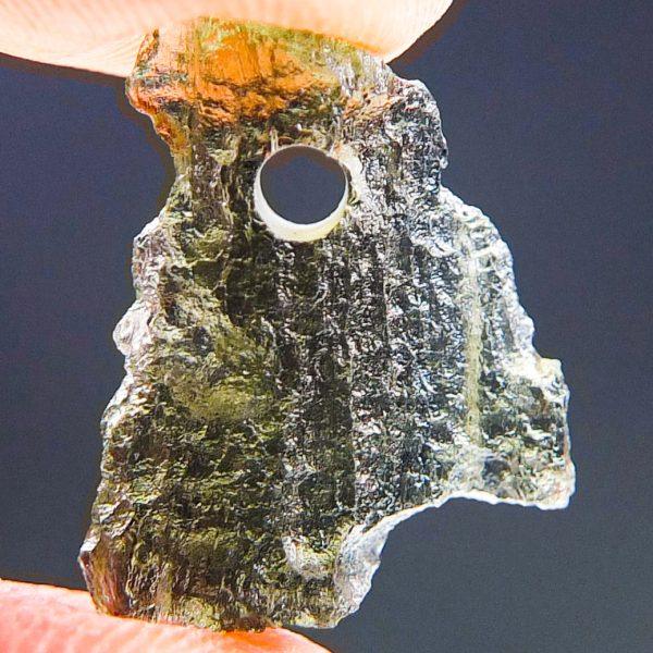 Small Moldavite Pendant - Drilled Moldavite - Certified