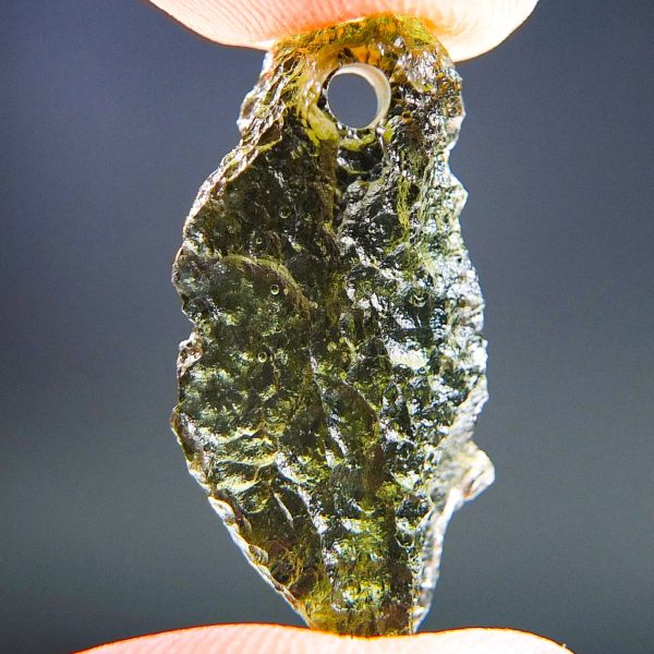 Drilled Moldavite - Moldavite Pendant with Certificate