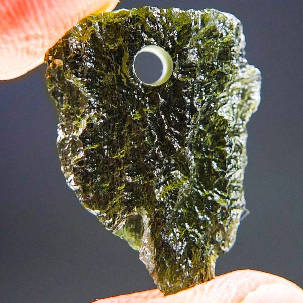 Drilled Moldavite - Moldavite Pendant with Certificate