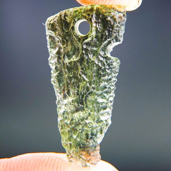 Drilled Moldavite - Moldavite Pendant with Certificate