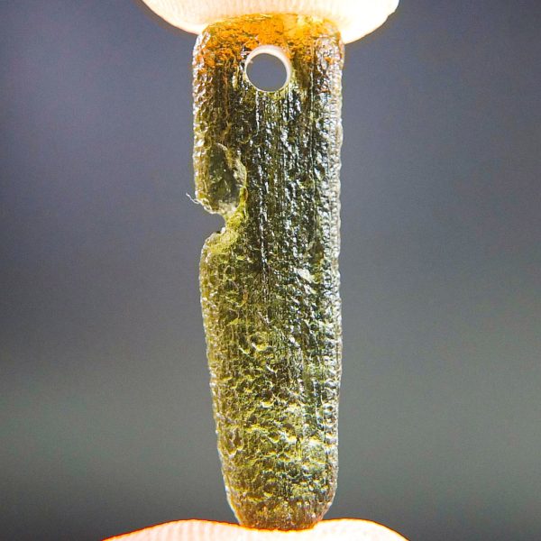 Vibrant green Moldavite Pendant - Drilled Moldavite - Certified