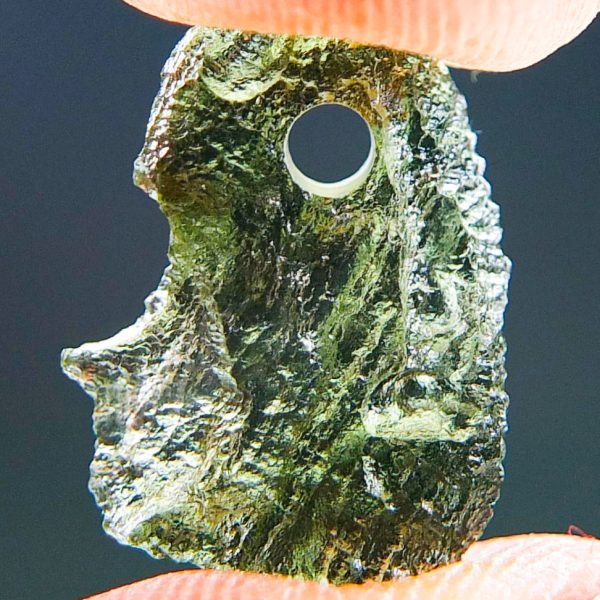 Small Moldavite Pendant - Drilled Moldavite - Certified
