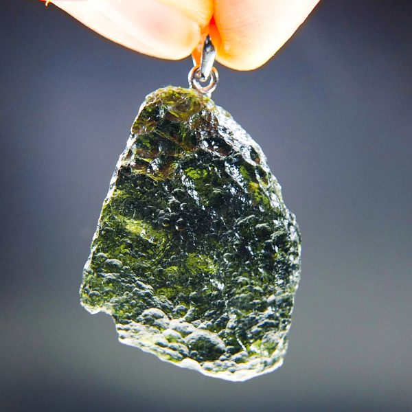 Moldavite pendant with CERTIFICATE - Shiny